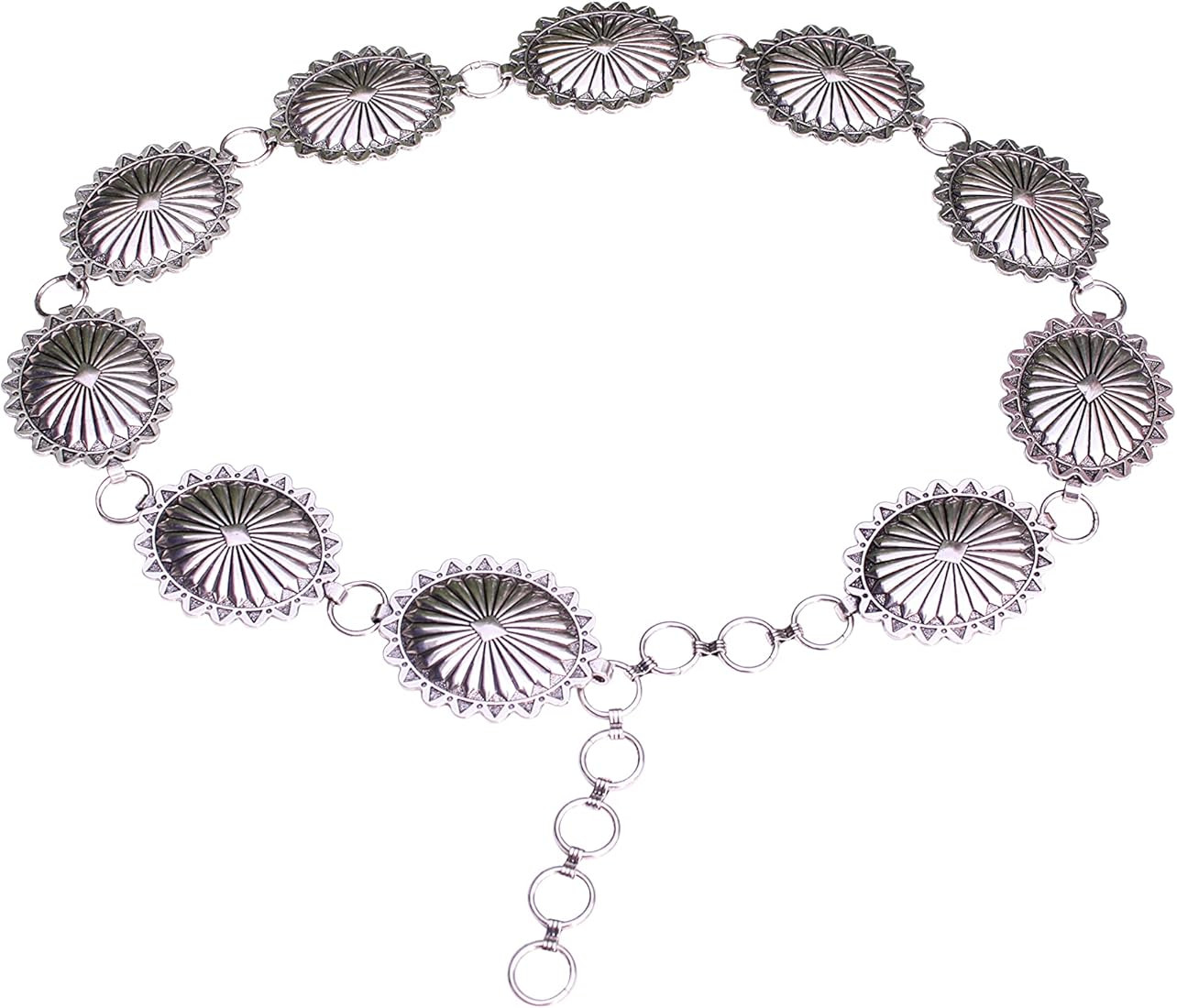 Western Metal Oval Concho Chain Belt No.1 | Amazon (US)