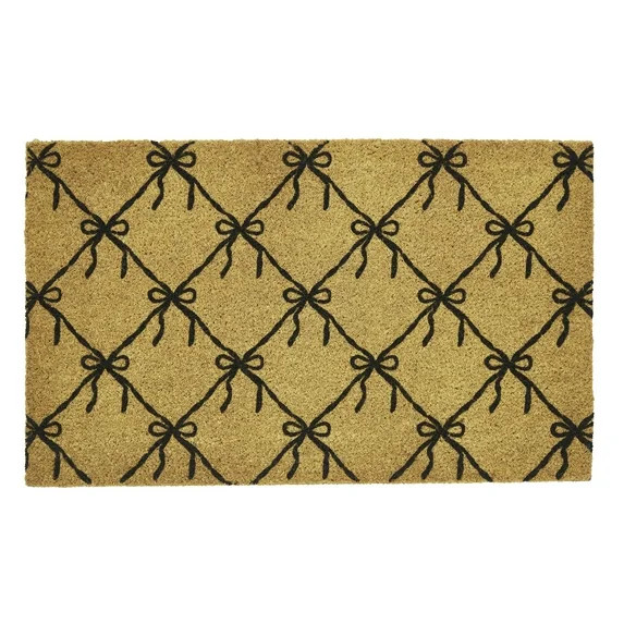 My Texas House Natural/Black Ribbon Outdoor Coir Doormat, 18" x 30" | Walmart (US)