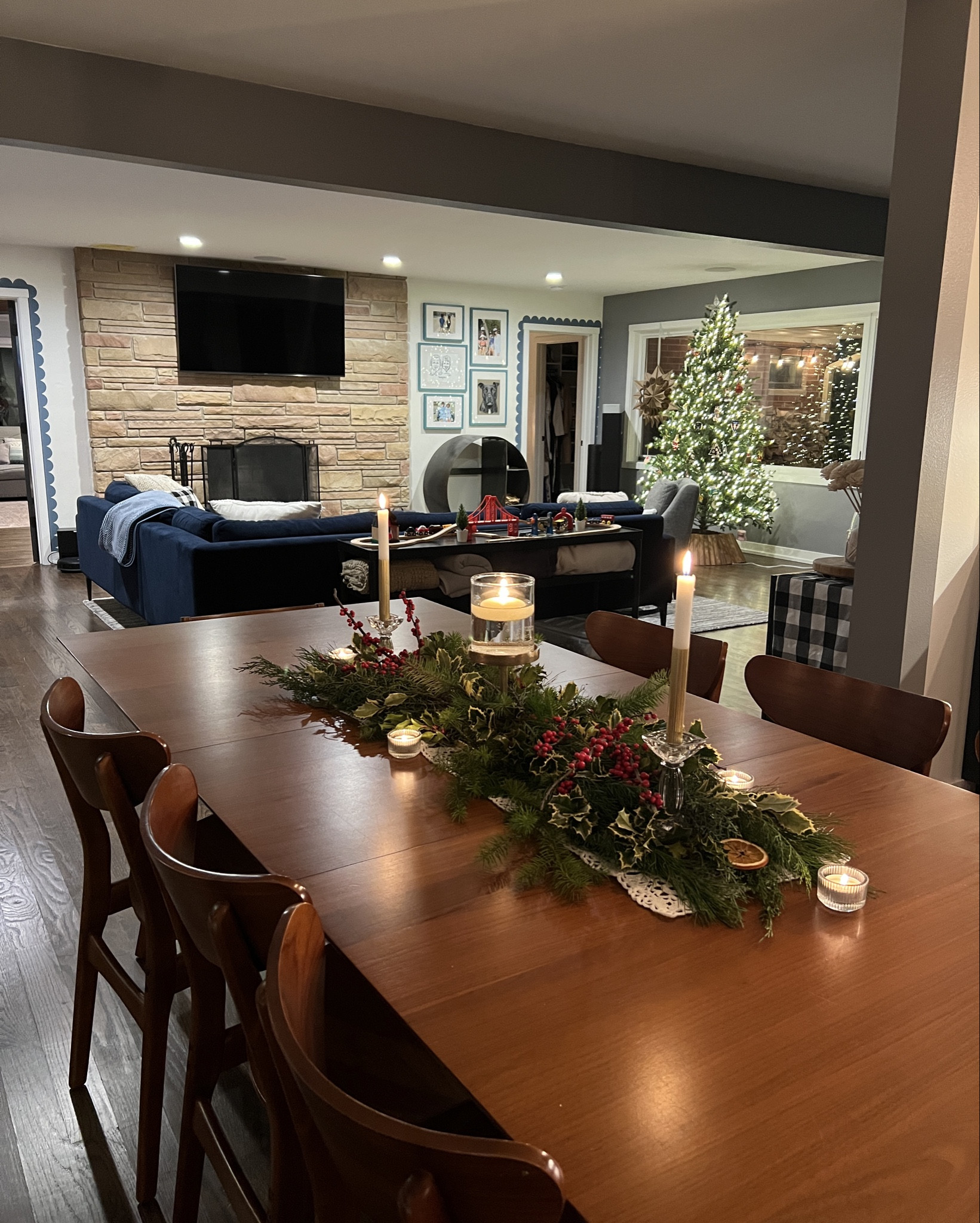 Our Christmas tablescape and favorite decorations so far this year! Linked what I could 🥂
1. Table - greenery is from Trader Joe’s, always surprised by how much you need. 
2. Ribbon Wreath - simple project to do in an hour. 
3. Snowflakes - affordable, kid friendly and impactfull

#LTKHome #LTKHoliday #LTKmomlife