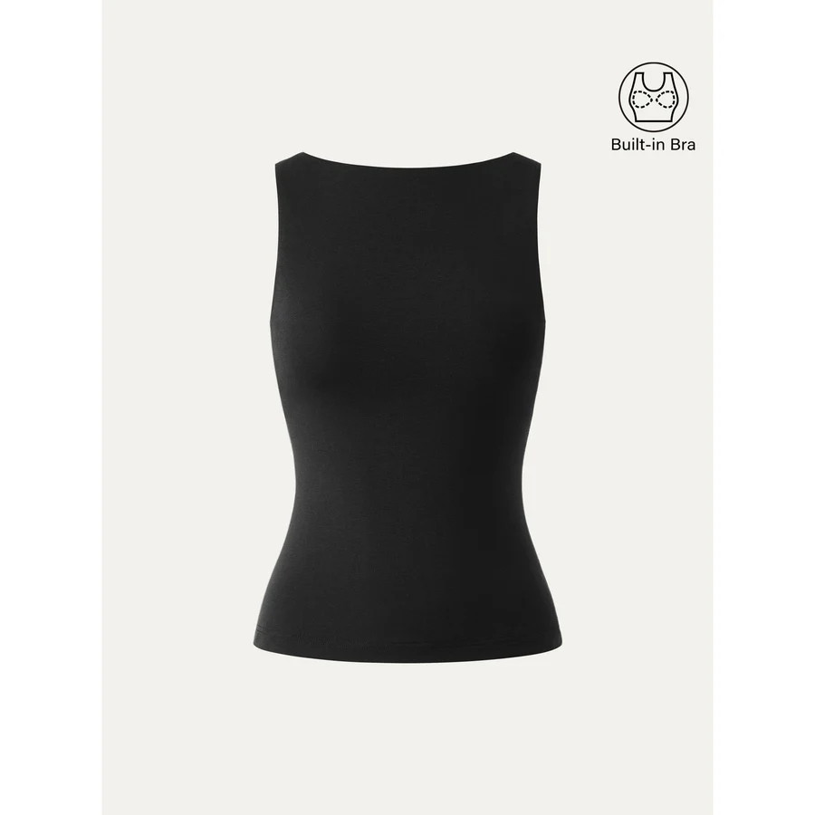 Stretch Cotton Boatneck Bra Tank | OGLmove
