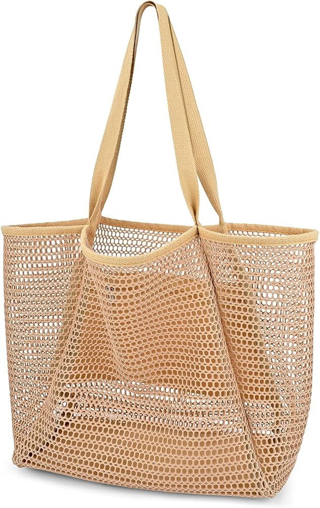 Iioscre Mesh Beach Tote Bags for Womens, Causal Hobo Pool Bags for Swimming Pools Vacations Beach... | Amazon (US)