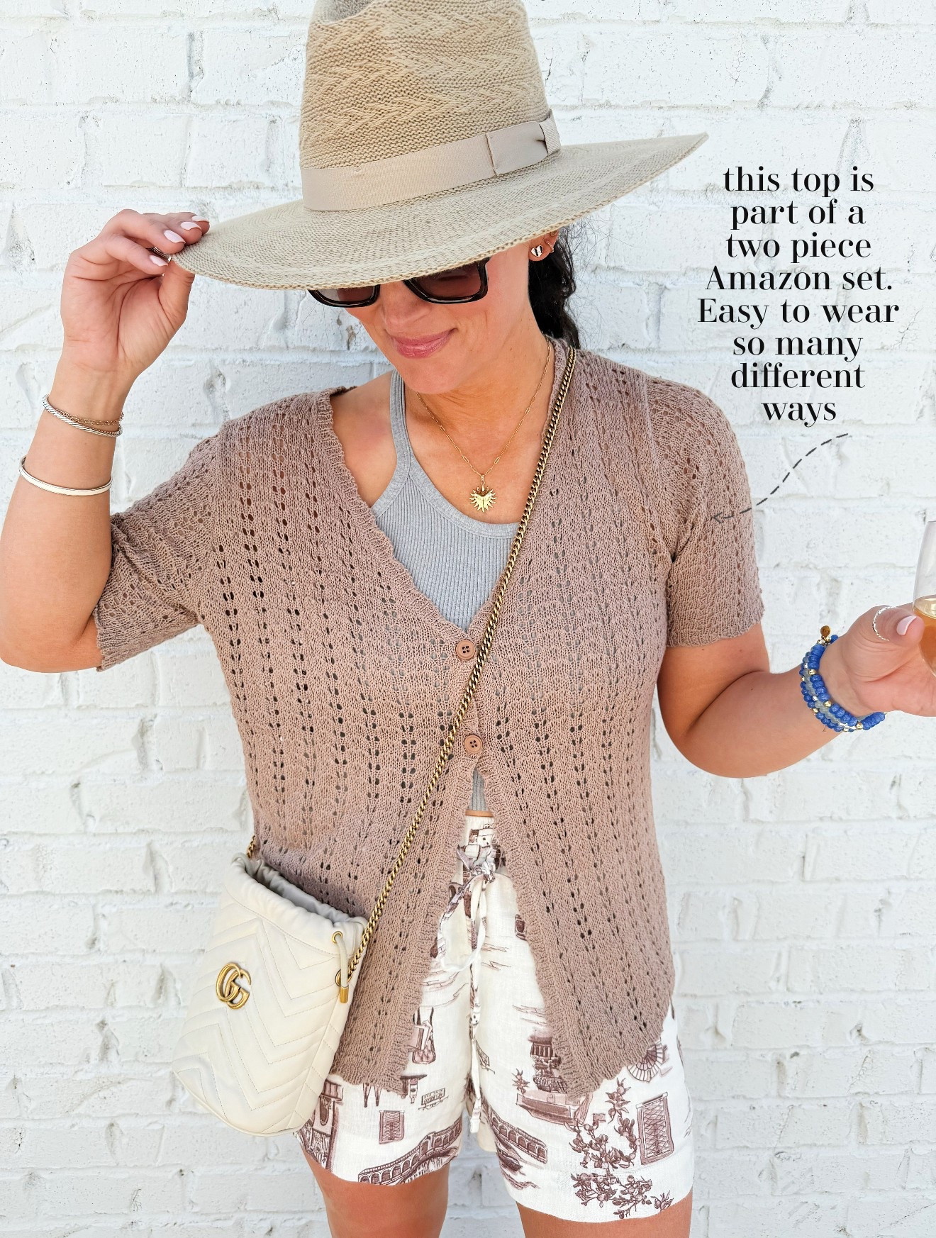 Medium top - part of a set 
medium shorts 
M/l bralette 


#LTKSeasonal #LTKFindsUnder50 #LTKStyleTip