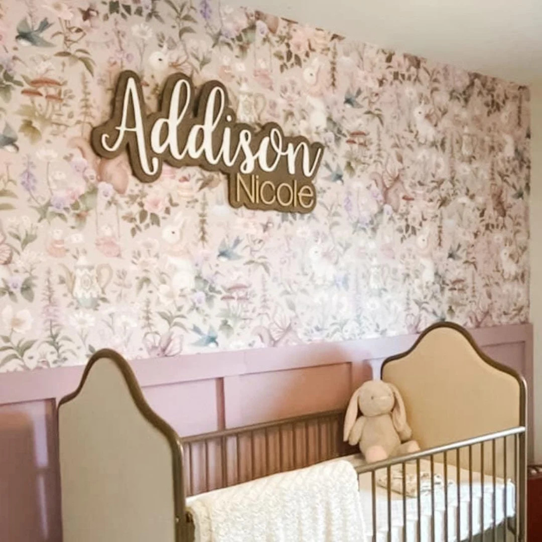 Personalized 3D Nursery Baby Name Sign, Custom Wood Name Plaque, Handcrafted Baby Room Decor, Uni... | Etsy (US)