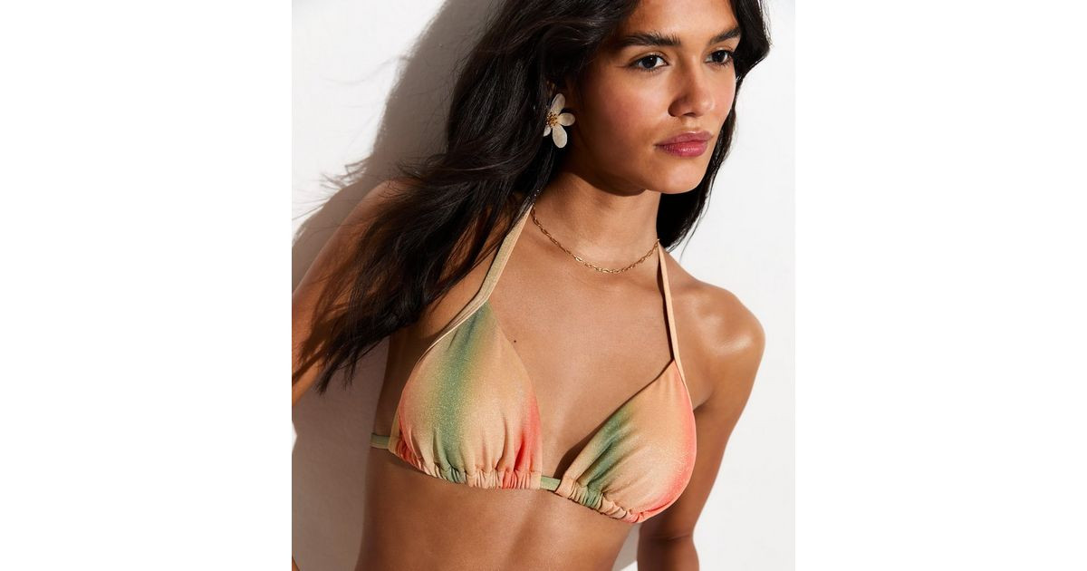 Green Ombre Triangle Bikini Top | New Look | New Look (UK)
