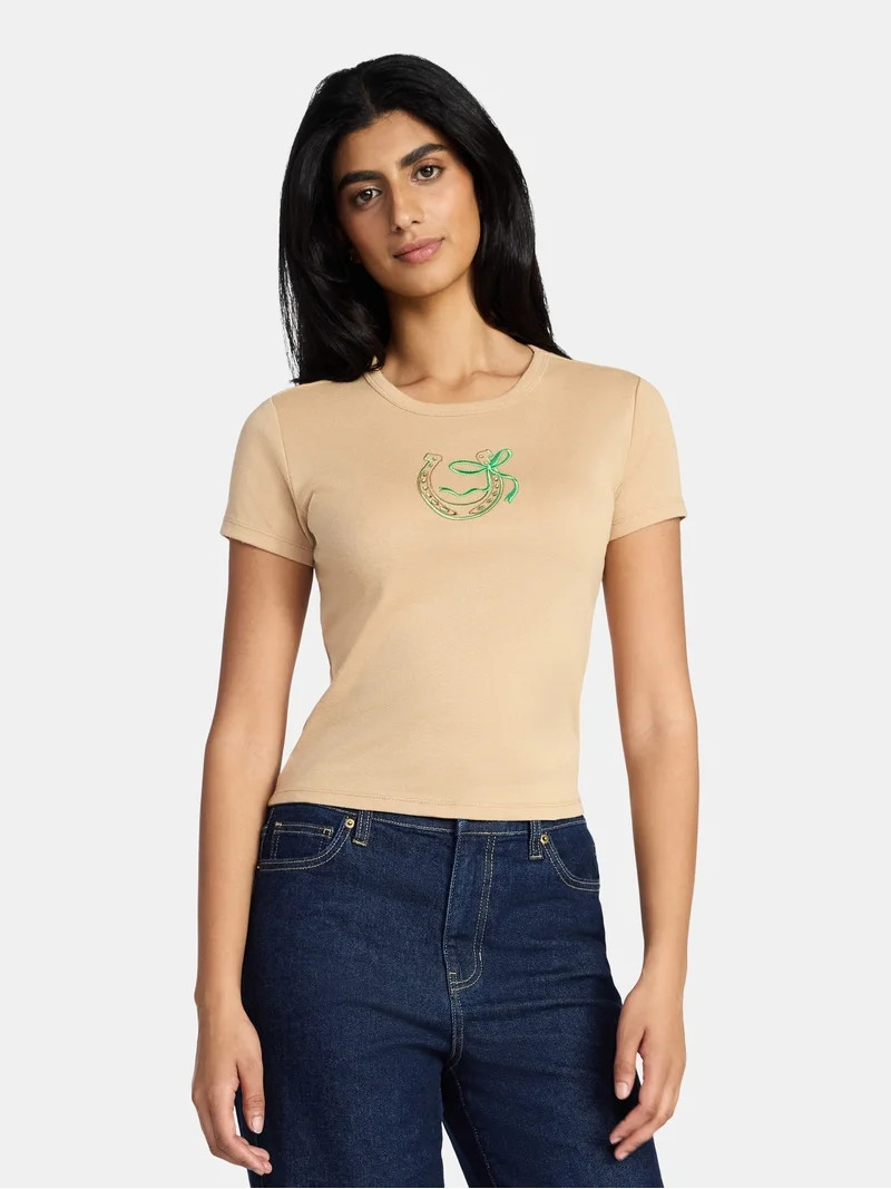 St. Patrick's Day Women's Horseshoe Graphic Short Sleeve Tee, Sizes XXS-XXL | Walmart (US)