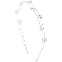 Silver Double Row Flower Headband | Claire's (UK)