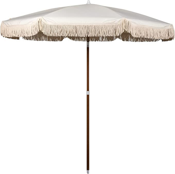 Beach State Summerland 6.5 Feet Beach Umbrella with Fringe - Patio Umbrella - Outdoor Umbrella - ... | Amazon (US)