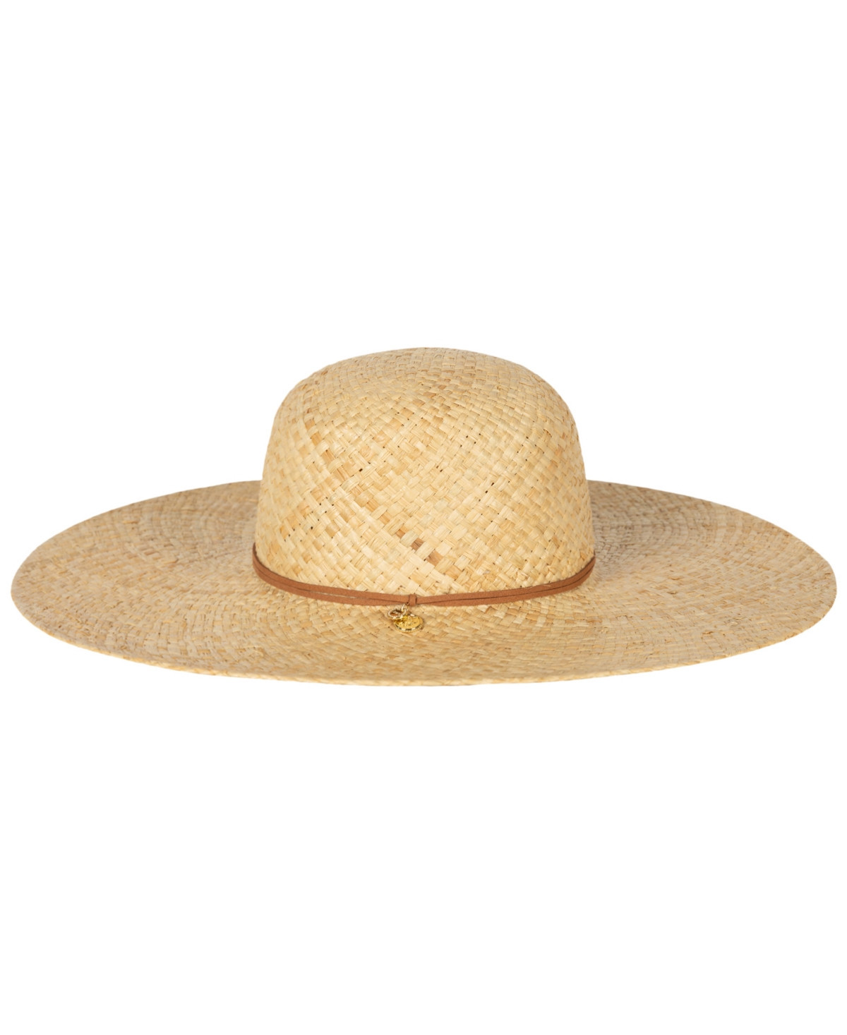 Lauren Ralph Lauren Logo Charm Raffia Sun Hat - Natural | Macy's