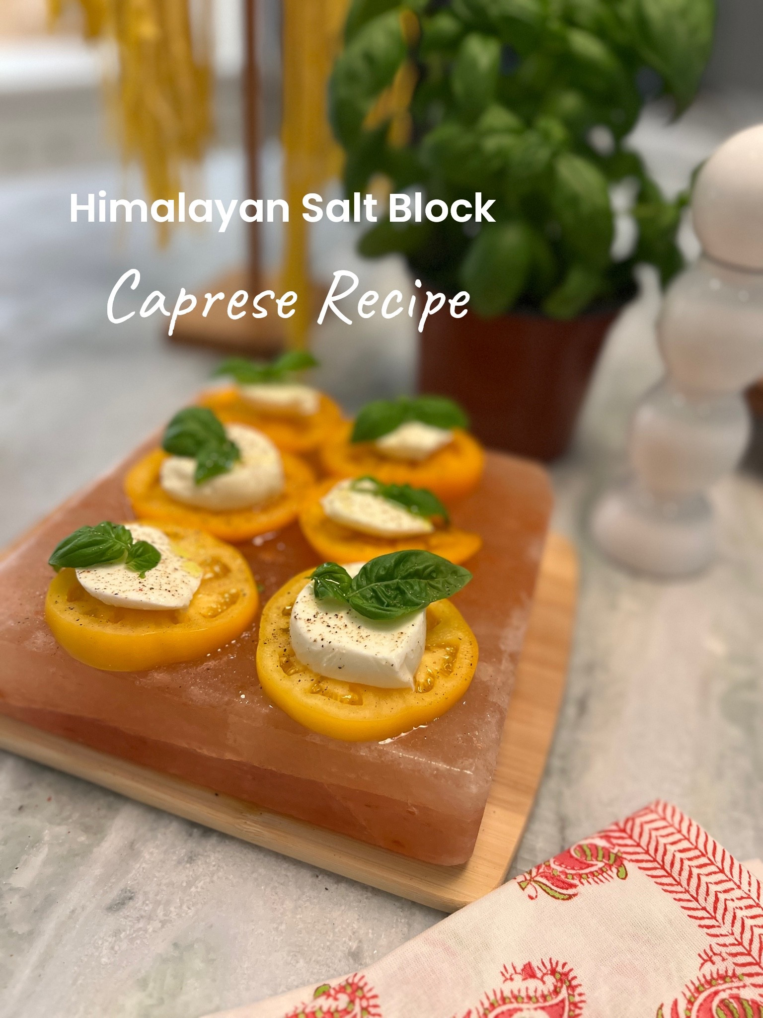 Father’s Day Gift idea! 
Just pulled out my Himalayan Salt Block!!! Why did I wait so long to use it! It can be used to cook/grill on it or simply serve on it. I added sliced heirloom tomatoes to sit on the salt block and SO good! I then made caprese and served it directly on the salt block. We were adding bread to it too! They last forever … if you have one, use it. If not, now is your sign to acquire one! 
Recipe below: 
Caprese on a Himalayan Salt Block

A Himalayan salt block adds just the right amount of seasoning to a classic Caprese salad while creating a beautiful presentation.

Serves 6–8

Ingredients

* 3–4 large heirloom tomatoes (mixed colors if available), sliced ¼-inch thick
* 8 ounces fresh mozzarella, sliced
* Fresh basil leaves
* 2–3 tablespoons extra-virgin olive oil
* Freshly cracked black pepper
* Optional: balsamic glaze for drizzling

Prepare the Salt Block

1. Place the Himalayan salt block in the refrigerator for 1–2 hours before serving.
2. Remove just before assembling.

Assemble

1. Arrange alternating slices of tomato and mozzarella across the chilled salt block.
2. Tuck fresh basil leaves throughout.
3. Drizzle lightly with olive oil.
4. Finish with freshly cracked black pepper.
5. If desired, add a light drizzle of balsamic glaze just before serving.

#LTKfoodie #LTKHome #LTKMens