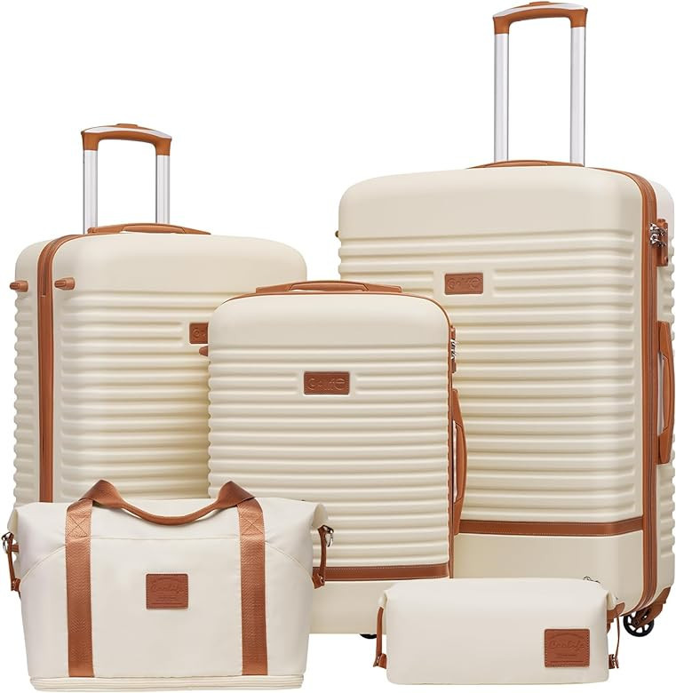 Coolife Suitcase Set 3 Piece Luggage Set Carry On Travel Luggage TSA Lock Spinner Wheels Hardshel... | Amazon (US)