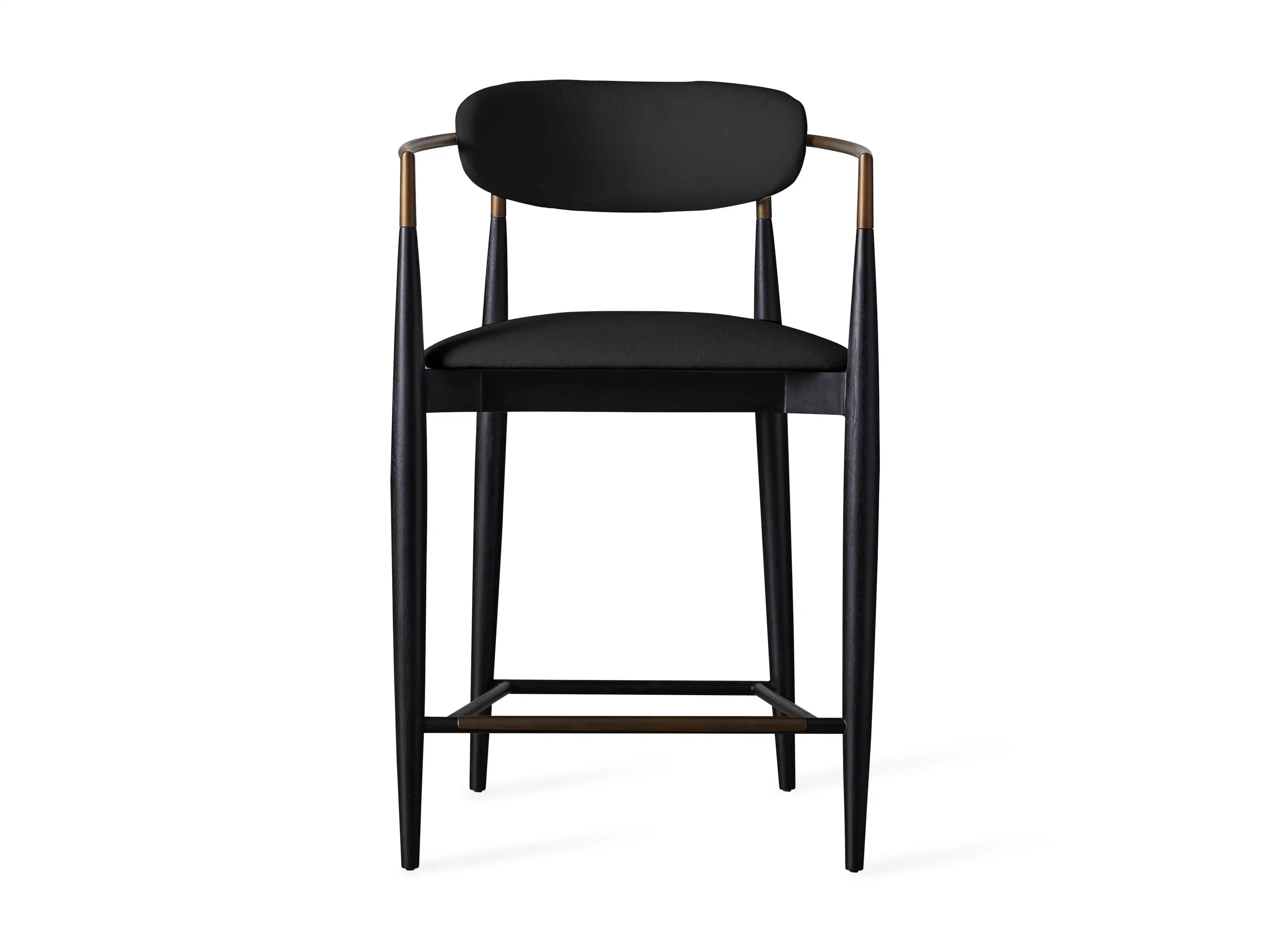 Jagger Stool in Black with Antique Brass | Arhaus