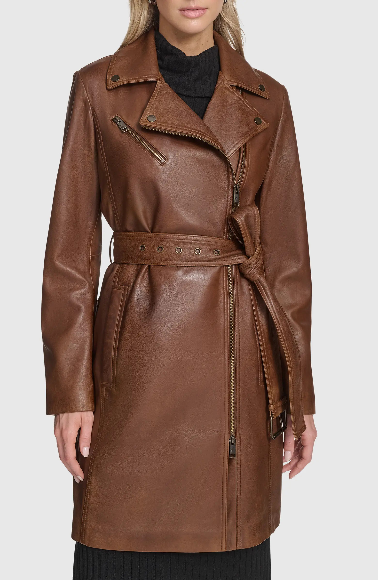 Andrew Marc Jacqui Leather Trench Coat | Nordstrom | Nordstrom