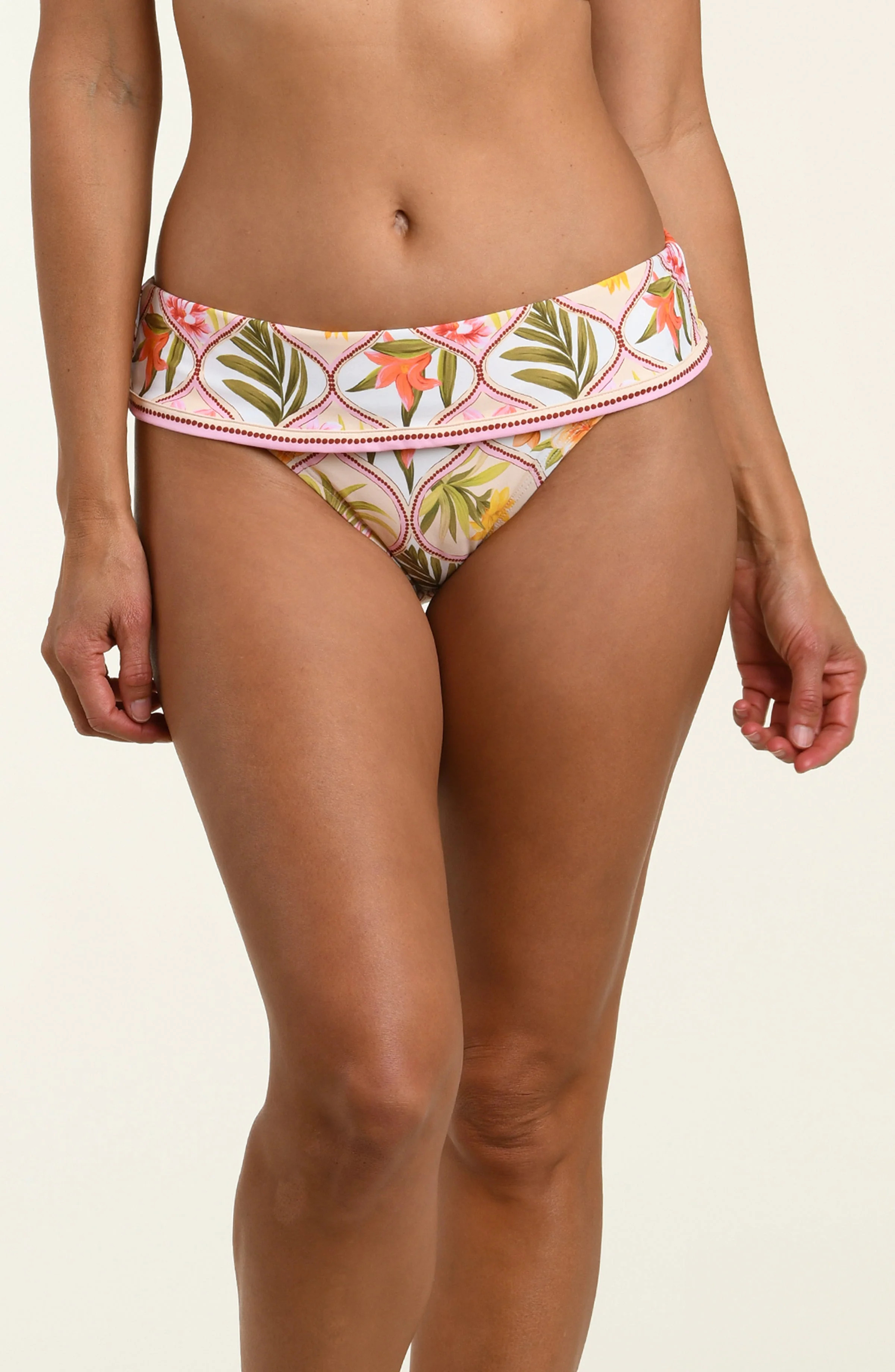 La Blanca Palm Nouveau Ruched Band Hipster Bottom - Multi | House of Swim