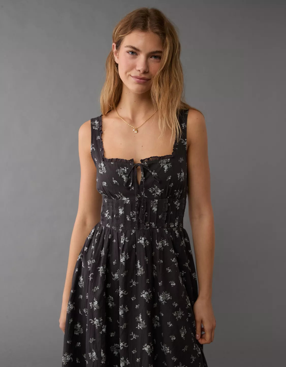 AE Corset Floral Midi Dress | American Eagle Outfitters (US & CA)
