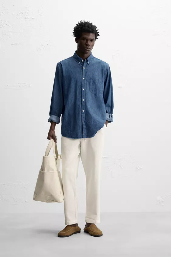 RELAXED FIT TEXTURED TROUSERS | Zara UK