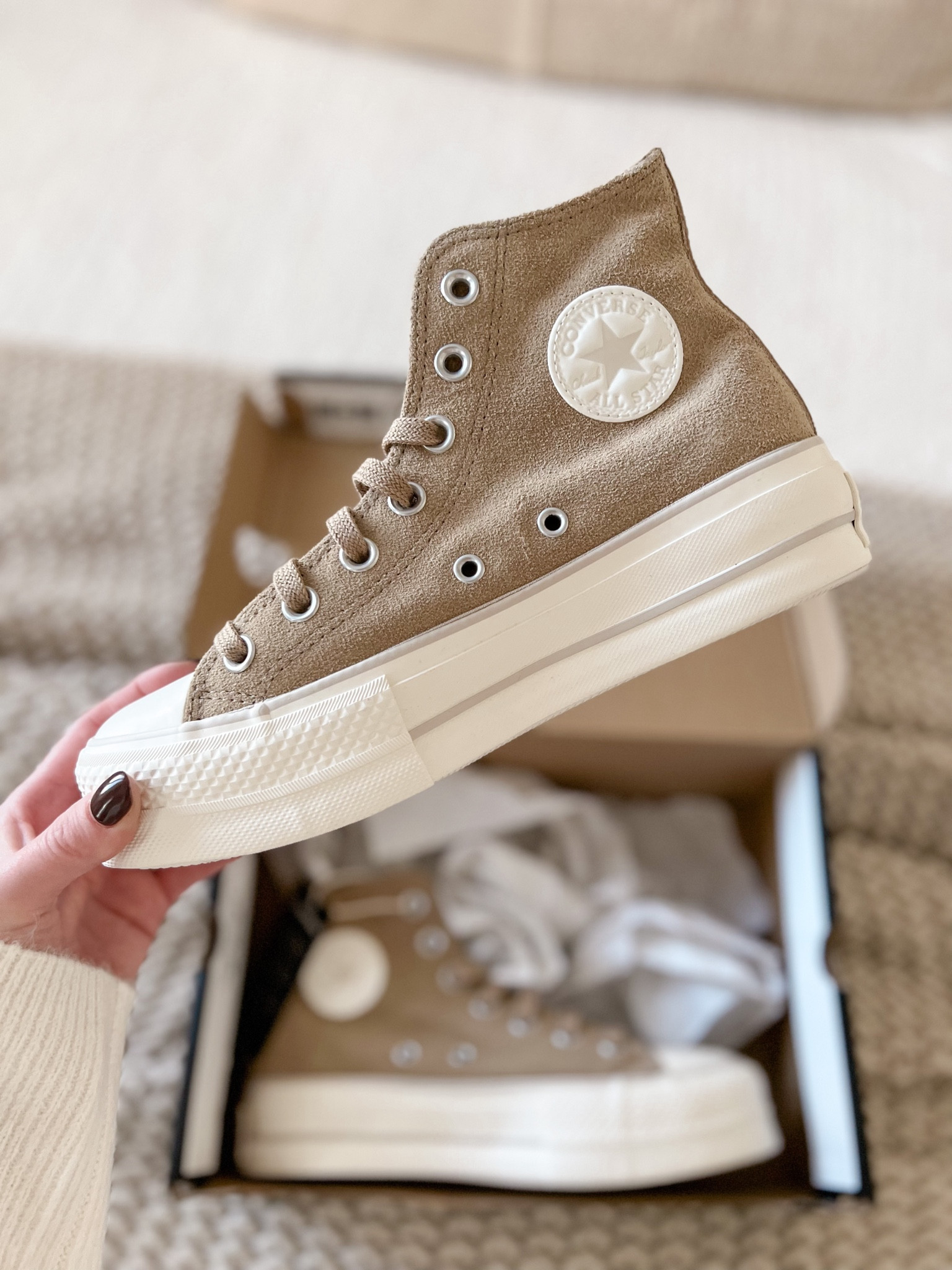 The cutest platform converse ever in this neutral khaki suede color way! I’m obsessed! 

#LTKunder100 #LTKstyletip #LTKshoecrush