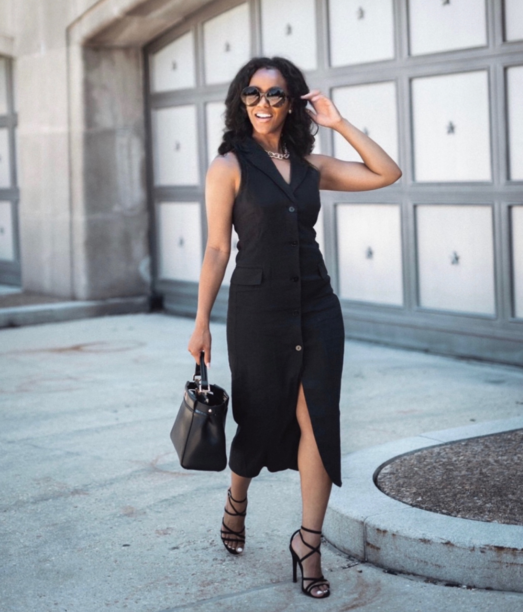 black dress and heels What Shoes to Wear With a Black Dress (Stylist-Approved)