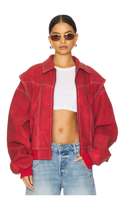 LIONESS Vista Bomber Jacket in Red. - size XXS | Revolve Clothing (Global)