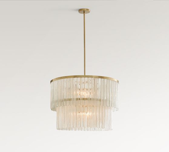 Kiara Tiered Glass Round Chandelier (24"-30") | Pottery Barn (US)