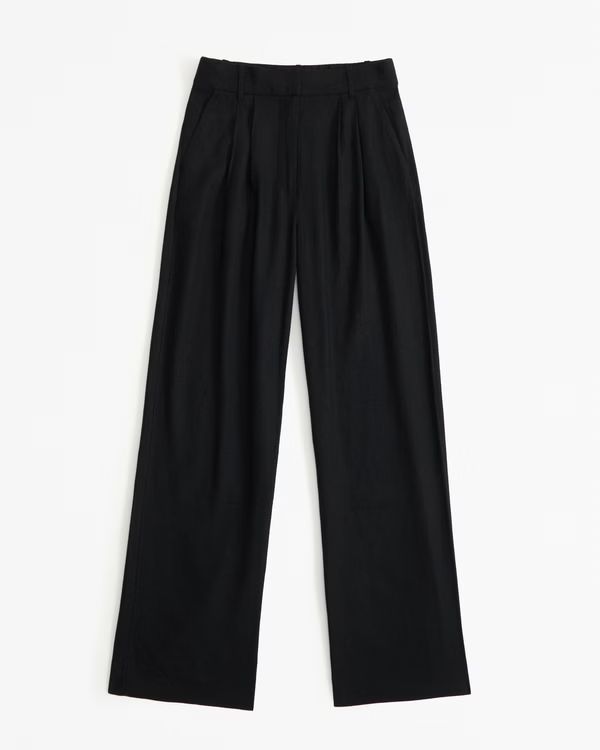 Women's A&F Sloane Tailored Linen-Blend Pant | Women's | Abercrombie.com | Abercrombie & Fitch (US)