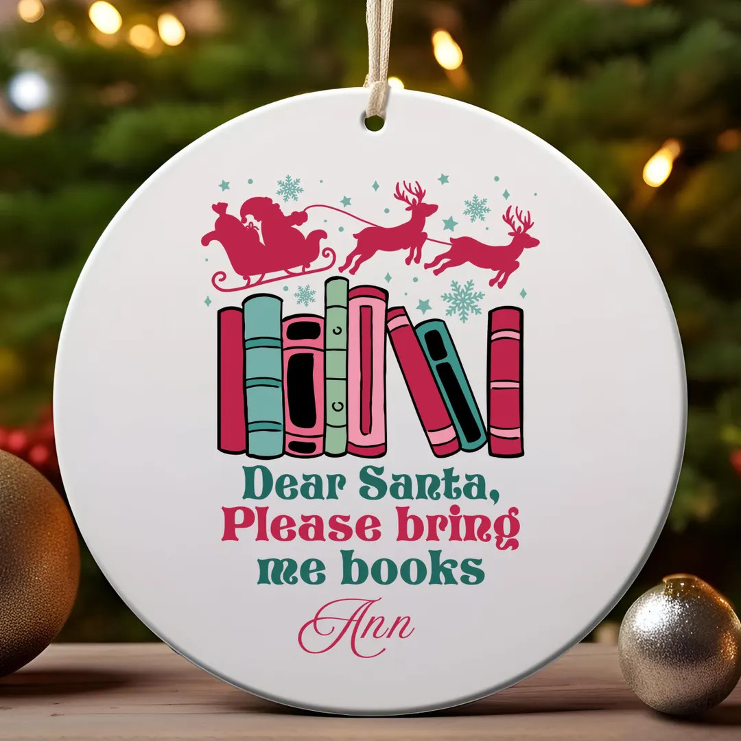 All I want for Christmas is more books ornament, all I need is books, book lover holiday gift, or... | Etsy (US)