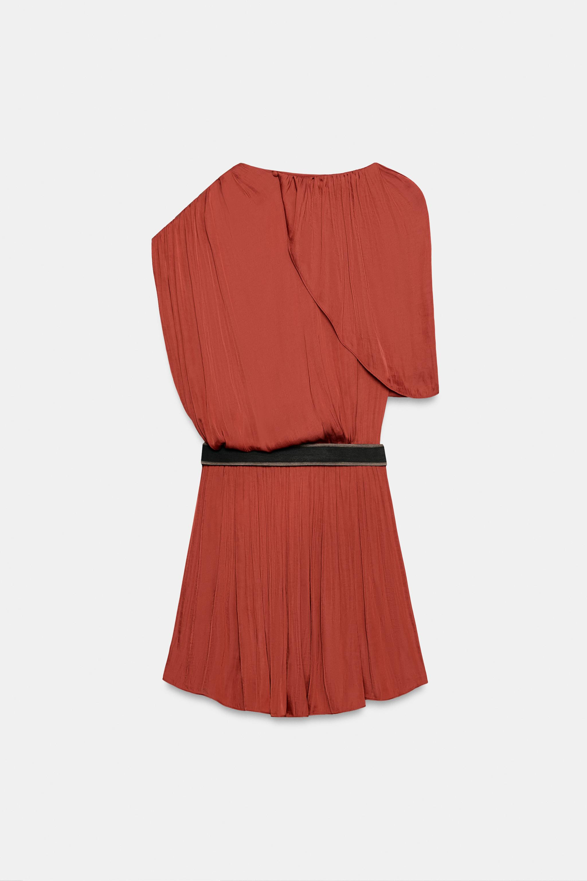 ASYMMETRIC BELTED SHORT DRESS | Zara US