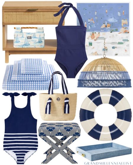 Coastal home decor grand millennial coastal decor summer swimsuits, navy, and white striped rattan, blue pendant lighting a day at the beach artwork cane rattan nightstand X bench nautical handbag rope stripe serving tray

#LTKstyletip #LTKhome

Follow my shop @Grandmillenniallist on the @shop.LTK app to shop this post and get my exclusive app-only content!

#liketkit #LTKSeasonal
@shop.ltk
https://liketk.it/4EOV2

#LTKHome #LTKStyleTip