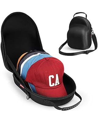 Glamgen Hard Hat Case for Baseball Caps,Hat Carrier Travel Case with One Black Baseball Cap and Adjustable Shoulder Strap,Hat Organizer Holder Bag for 6 Baseball Caps for Women and Men,Black | Amazon (US)
