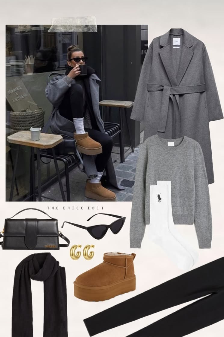 Shop the look 🧦 🩶

#outfit #ootd #bag #boots #dupe Uggs leggings sweater earrings sunglasses handbag polo socks gray 

#LTKootd #LTKgrwm #LTKOver40