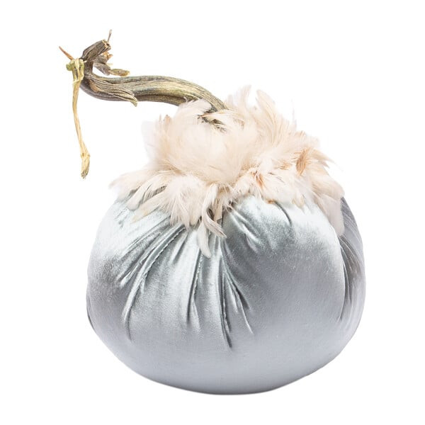 Feathered Velvet Pumpkin, Blue Ice | Maisonette