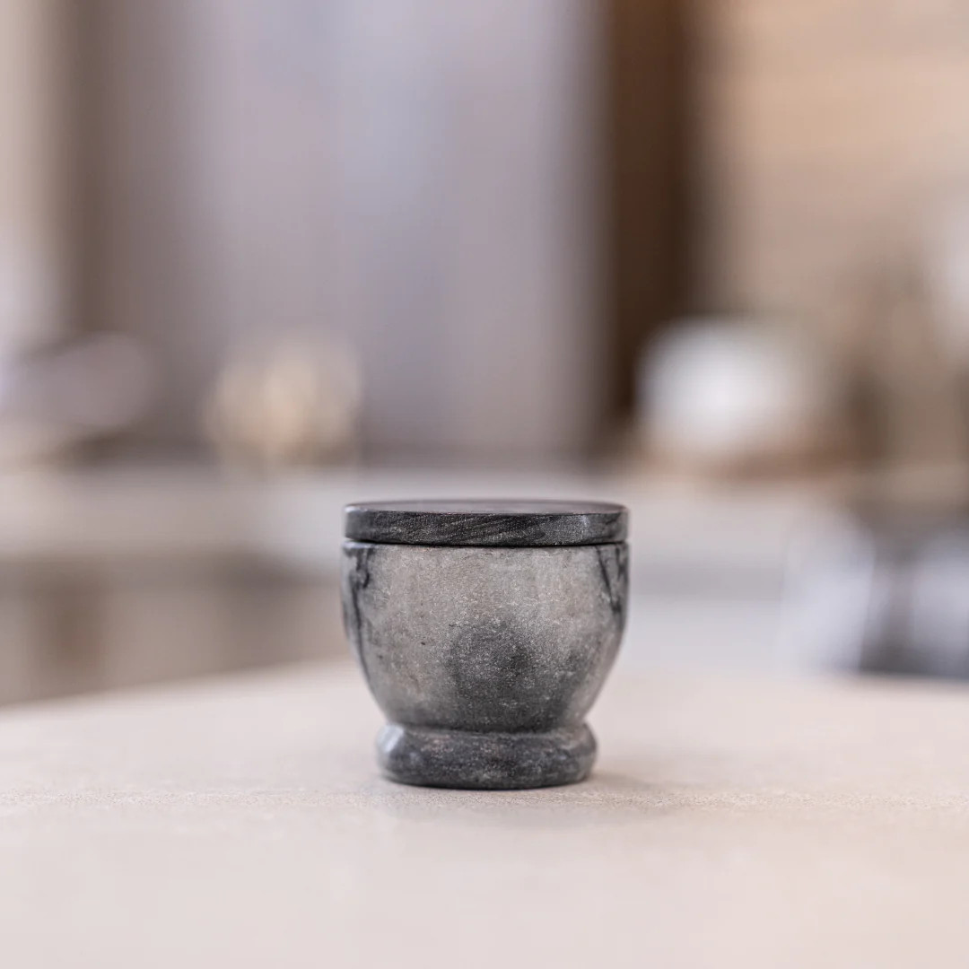 Black Marble Lidded Salt Cellar | By Luxe B Co. | luxe bCO
