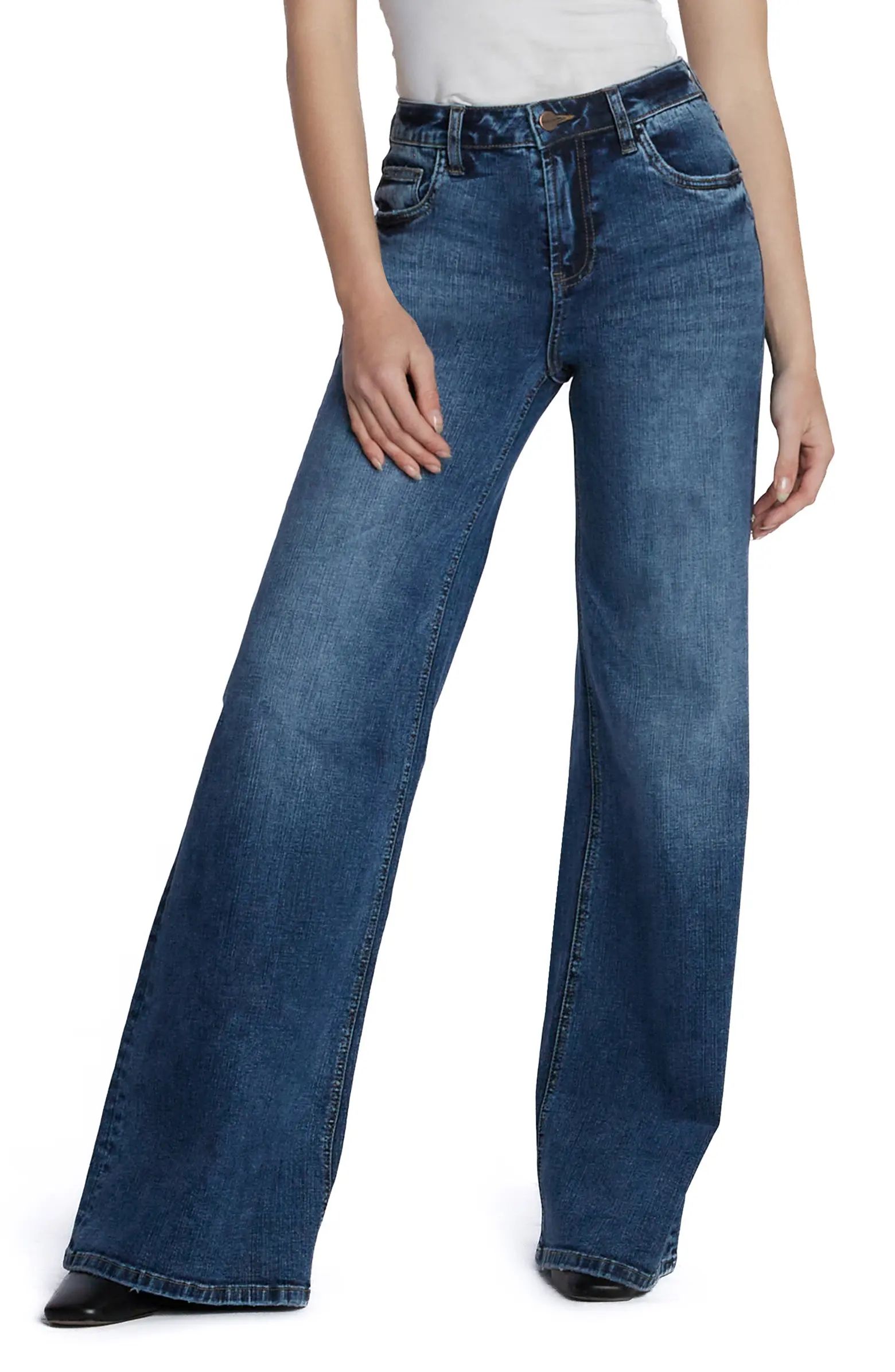 HINT OF BLU Myra Mid Rise Wide Leg Jeans | Nordstrom | Nordstrom