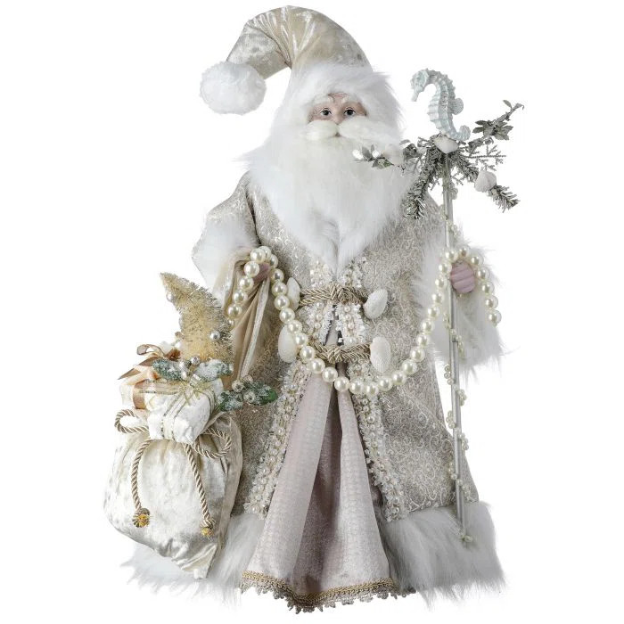 Seashore Santa with Treasure Bag Figurine | Wayfair North America