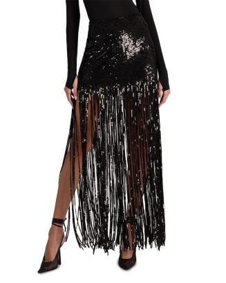 Kendra Sequinned Fringe Skirt | Bloomingdale's (US)