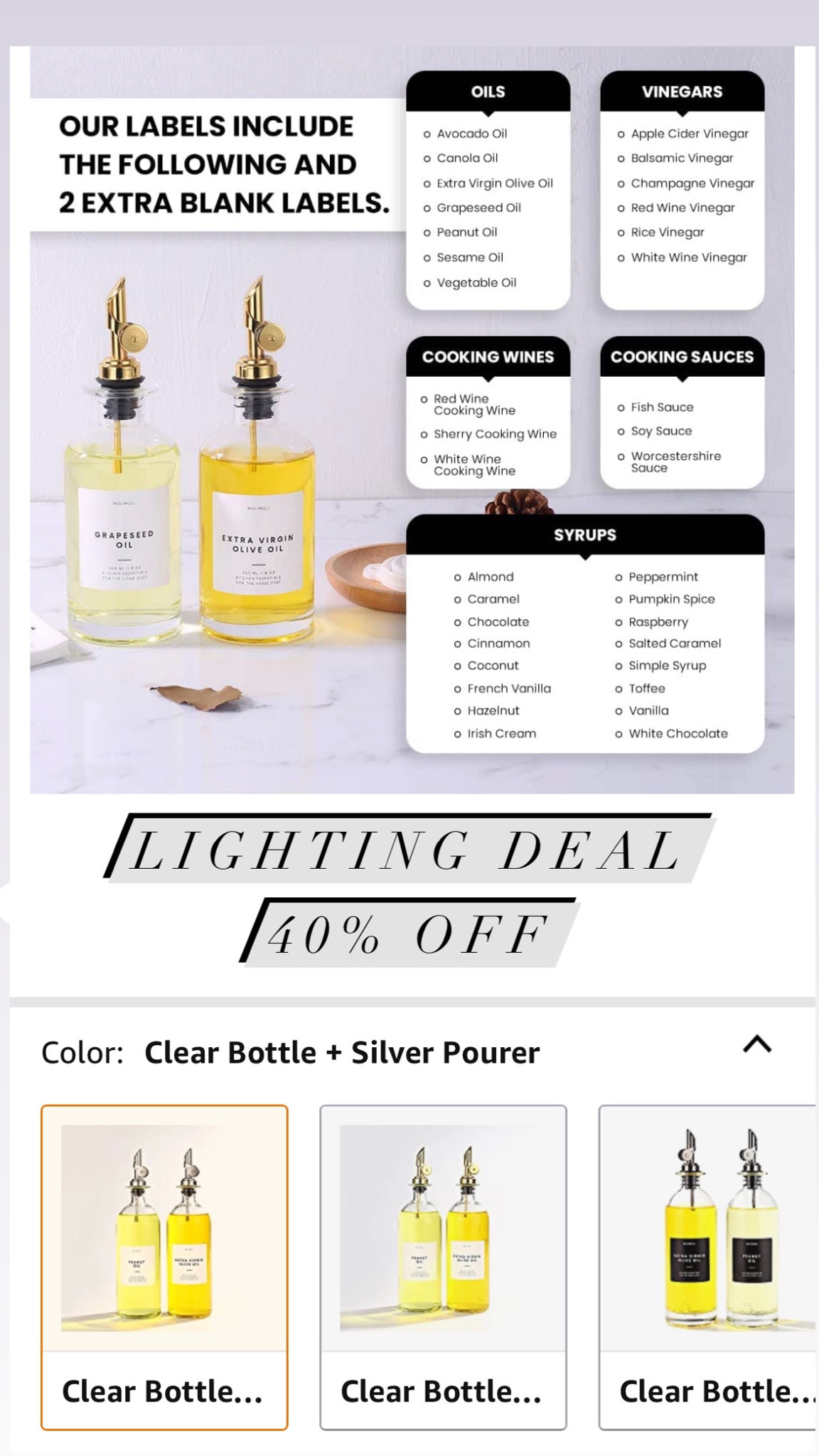 Kitchen finds. Oil & vinegar dispenser. Lightening deal  

#LTKhome #LTKunder50 #LTKsalealert