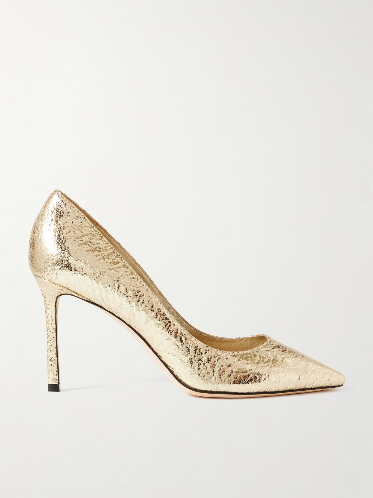 Jimmy Choo - Romy 85 Metallic Pumps - Gold | NET-A-PORTER (US)