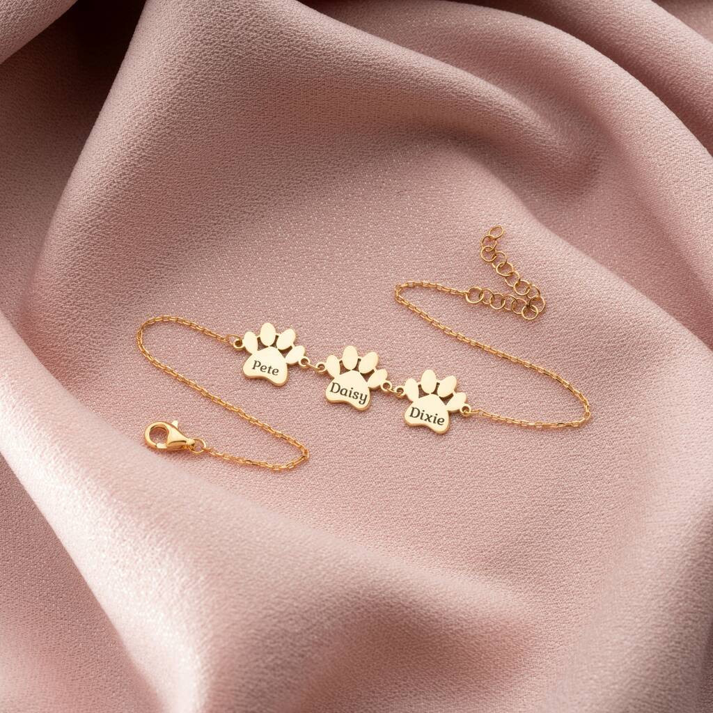 Dog Paws Bracelet With Name | Not On The High Street