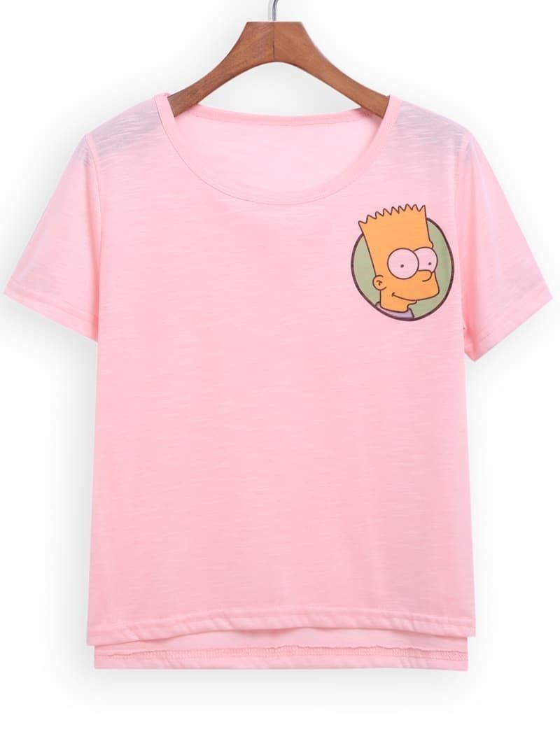 Dip Hem Simpson Print T-shirt | Romwe