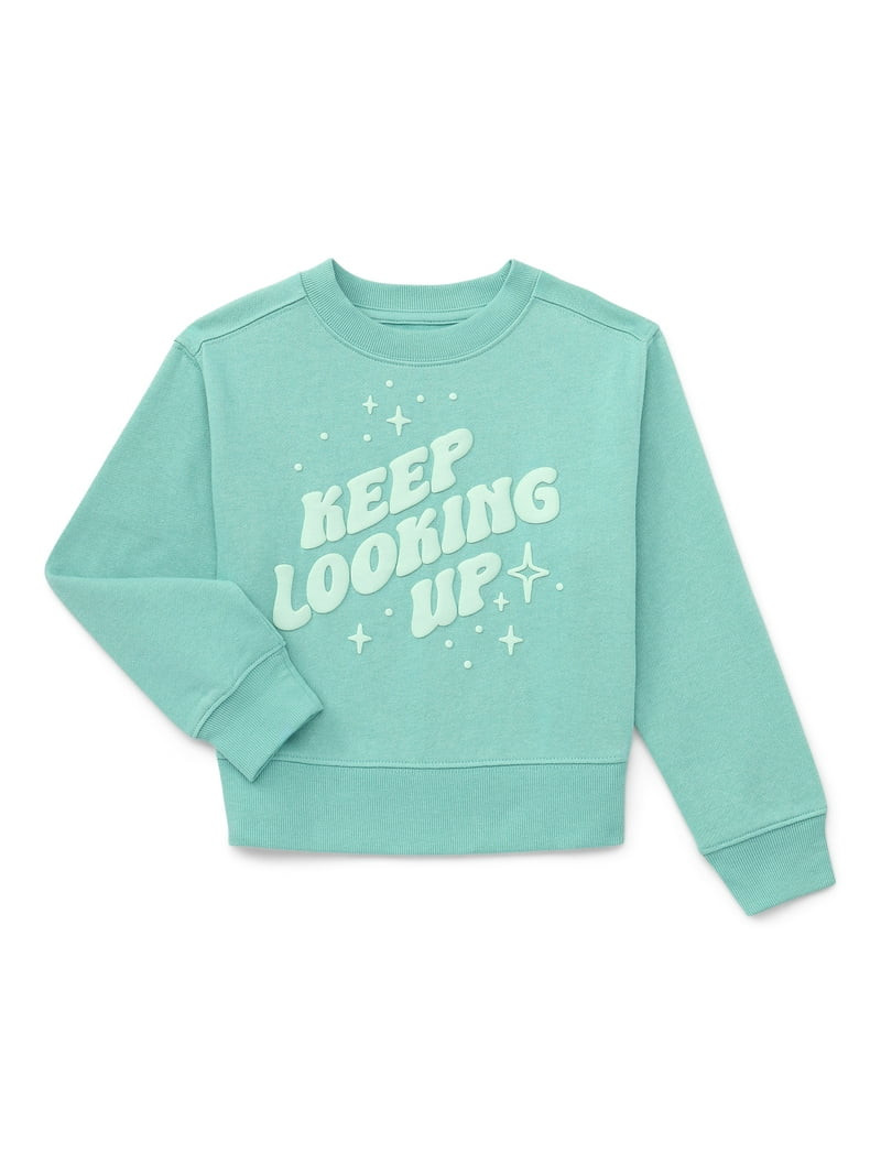 Wonder Nation Girls Fleece Pullover Sweatshirt, Sizes 4-18 & Plus | Walmart (US)