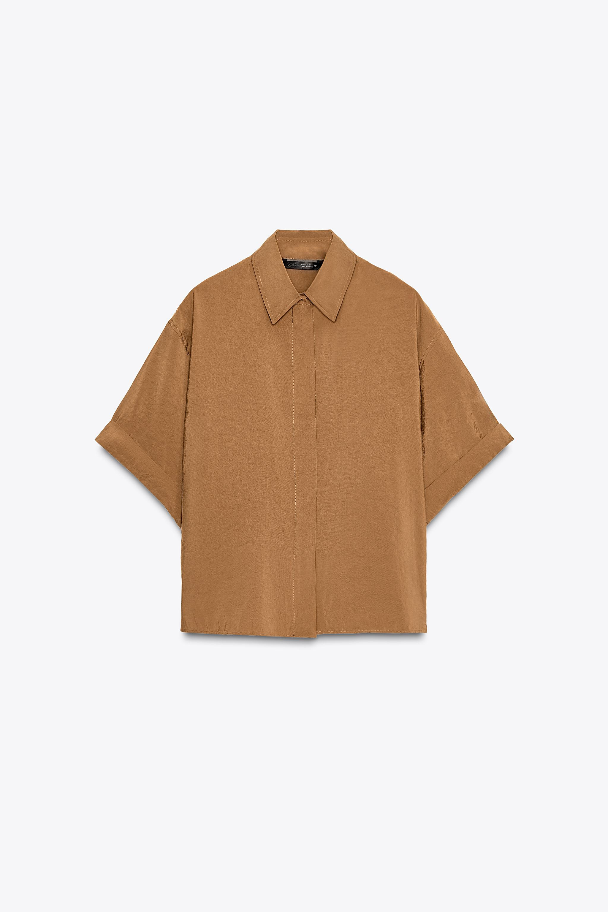 FLIESSENDE BLUSE MIT KURZEN ÄRMELN | Zara DE