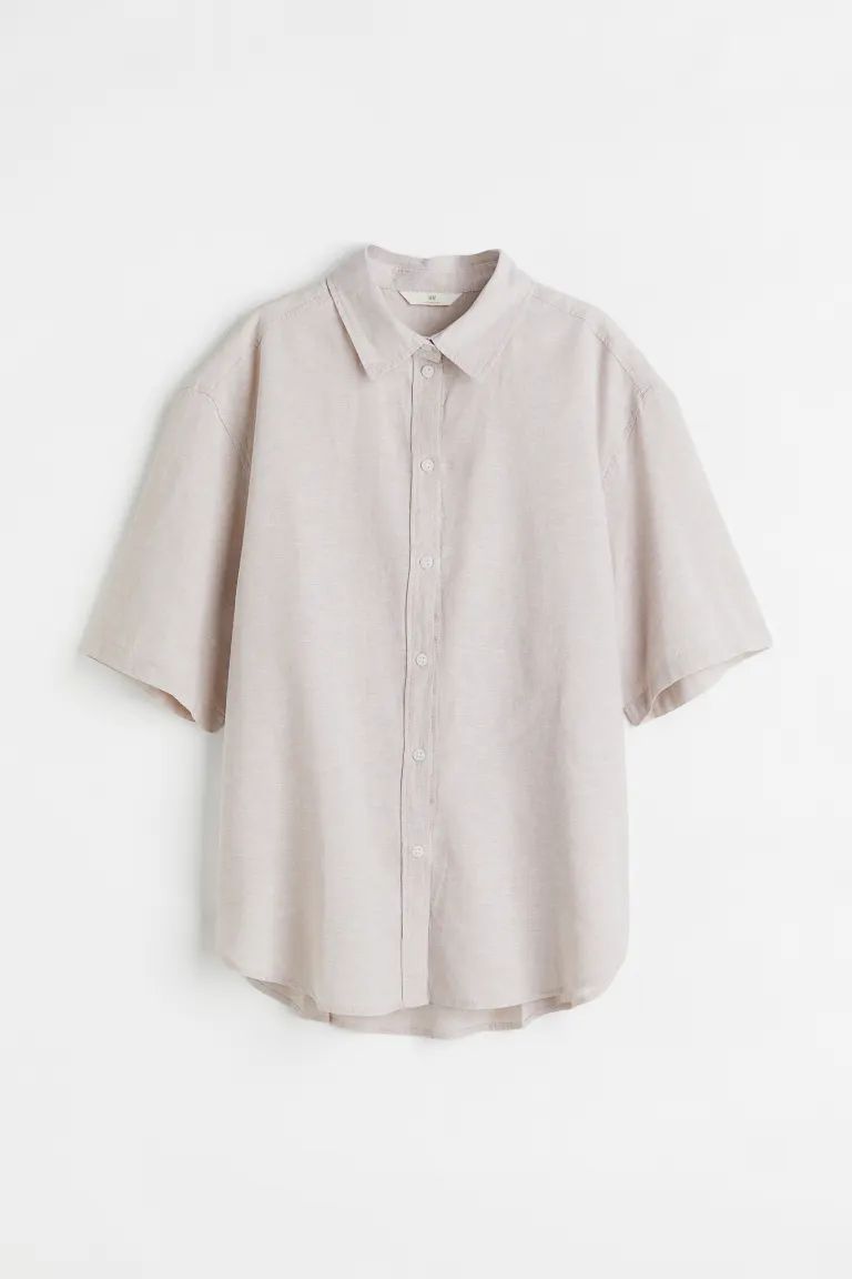 Short-sleeved linen-blend shirt | H&M (UK, MY, IN, SG, PH, TW, HK)