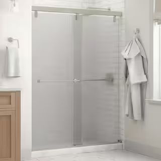 Delta Mod 60 in. x 71-1/2 in. Soft-Close Frameless Sliding Shower Door in Nickel with 1/4 in. Tem... | The Home Depot