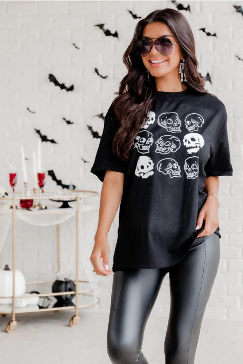 Halloween black & white skulls tee shirt , Halloween graphic tee shirt , pink lily boutique #pinklily #halloween

#LTKSeasonal #LTKstyletip #LTKHalloween
