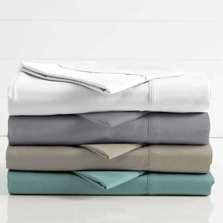 Color Sense 1200 Thread Count Luxury Cotton Blend Wrinkle Resistant Sheet Set King White | Walmart (US)