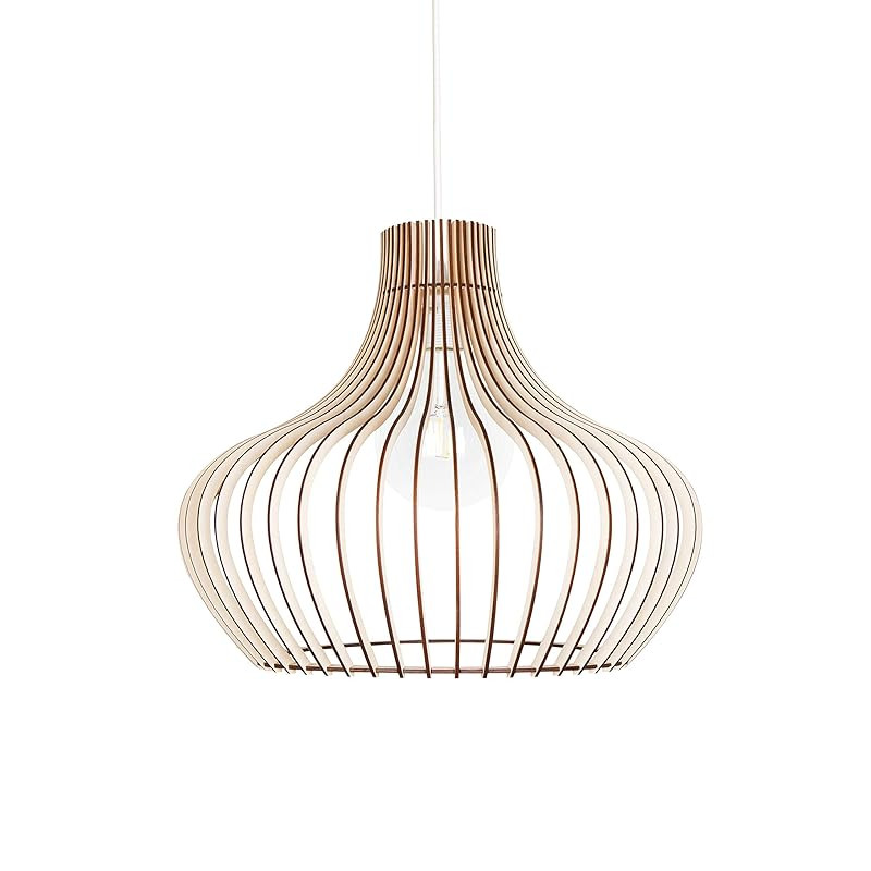 KWUD Modern Scandinavian Style Ceiling Mount Wood Pendant Lighting Lamp Shade with E26/27 Base ... | Amazon (US)