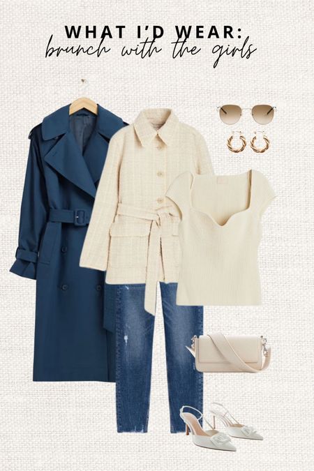 Trying a transitional outfit here wearing jeans, slingbacks with knit top (wearing this one for 2 years already, they’ve restocked it). Ordered the belted jacket so will be able to show you in an unboxing video soon.

#casual outfit #momjeans #trenchcoat #knittop #belted jacket #sunglasses #cream #navy 

#LTKstyletip #LTKeurope #LTKSeasonal
