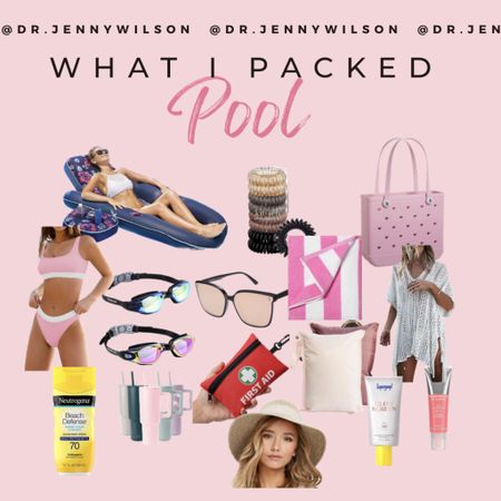 What I packed for the pool. Pool bag check-list, essentials. Lake day. Beach trip. Summer vacation. Water activities. Swim. Amazon.

#LTKunder50 #LTKtravel #LTKswim