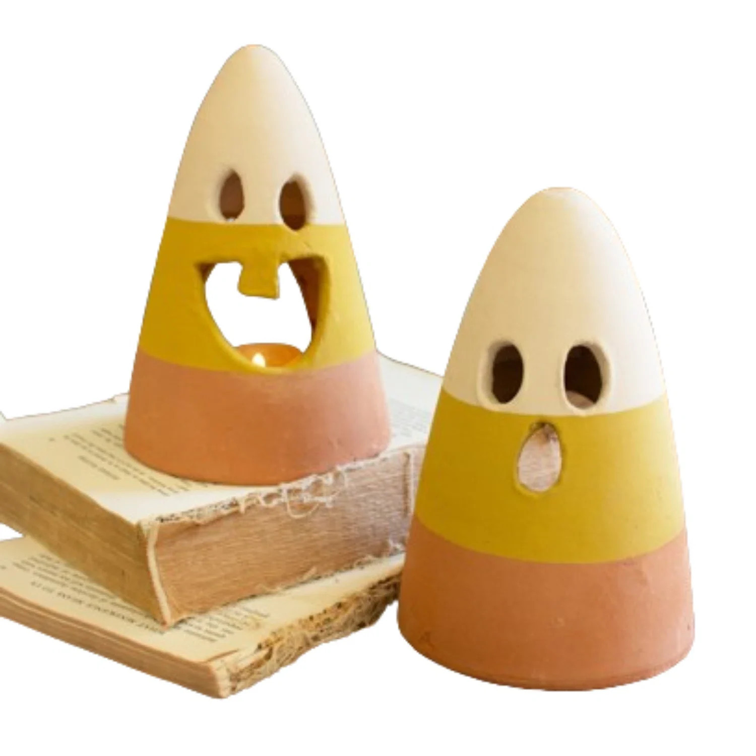 SET OF TWO CANDY CORN LANTERNS | Birch Lane