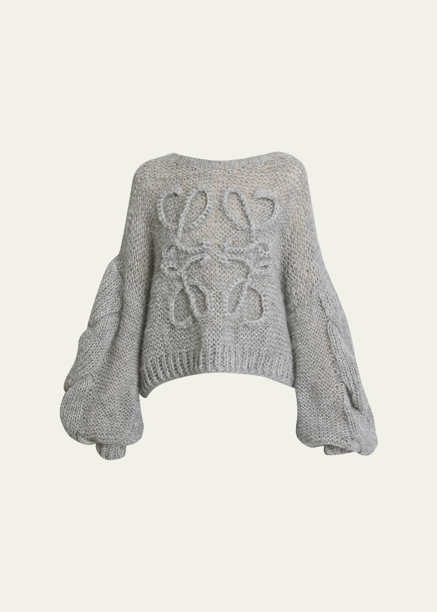 Loewe Anagram Cable-Knit Sleeve Sweater | Bergdorf Goodman