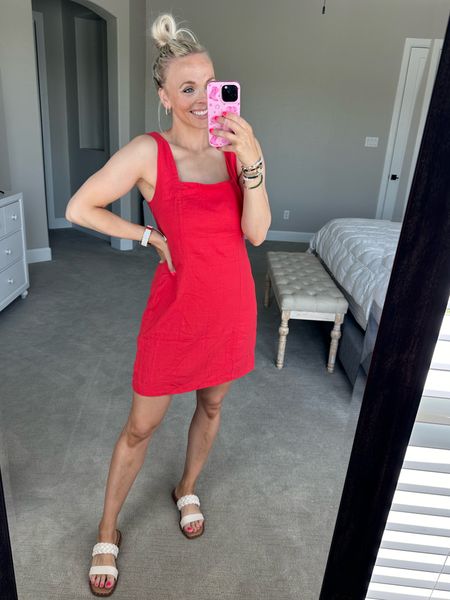 Red linen dress is from old navy and so good!!! I’m wearing a medium. It’s available in other colors! 

#LTKSaleAlert #LTKStyleTip #LTKFindsUnder100